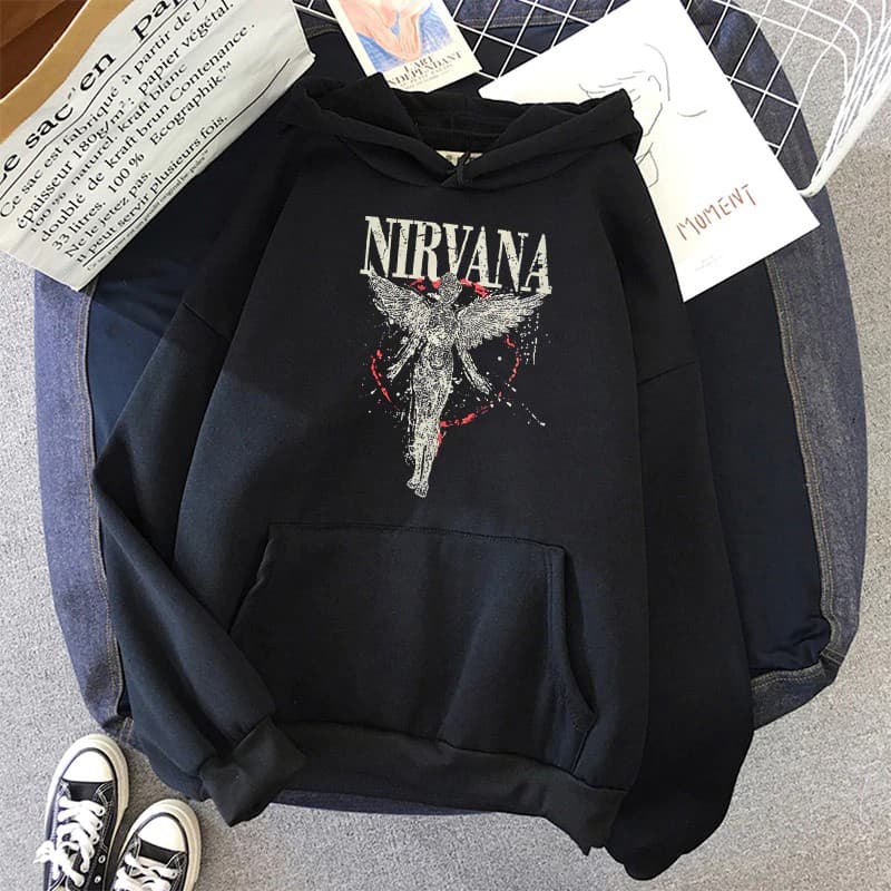 Moletom Canguru Blusa Banda Rock Nirvana Unissex - Casaco Quantinho - Flanelado - Promoção - Envio Rápido - Big Vest