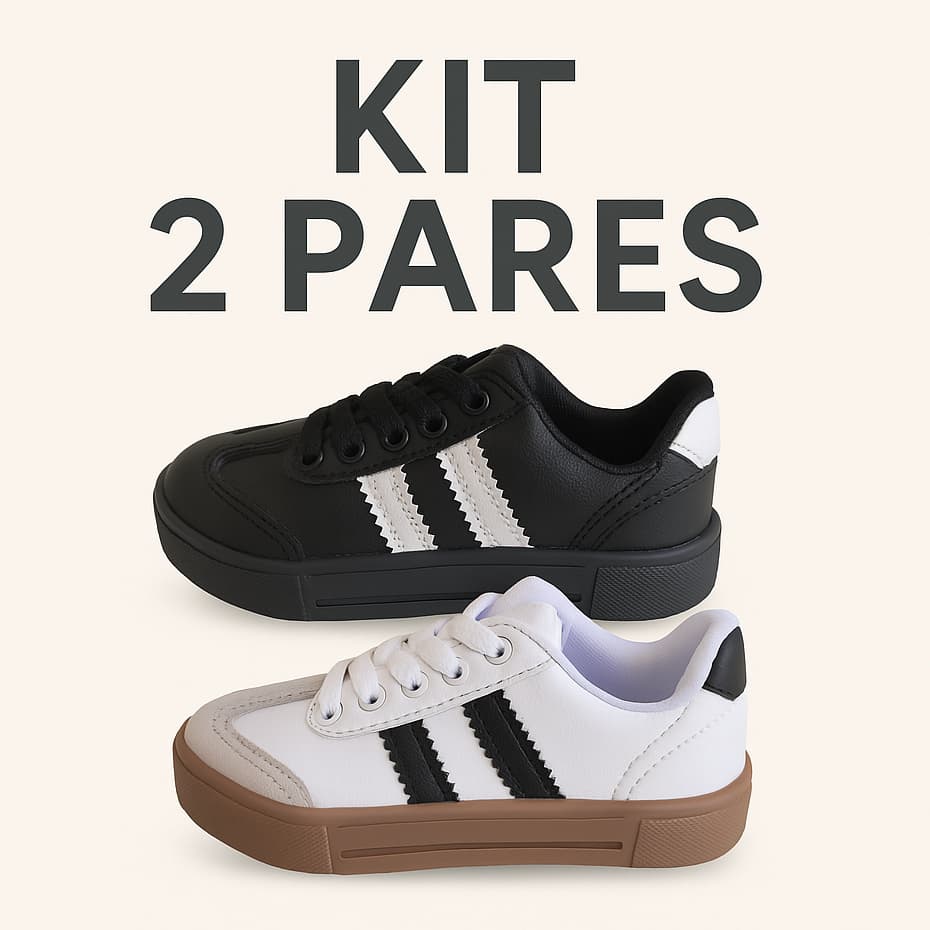 Kit 2 Tênis Sapatênis Infantil Menino Escolar Casual Volta às Aulas Confortável Antiderrapante 20 ao 35