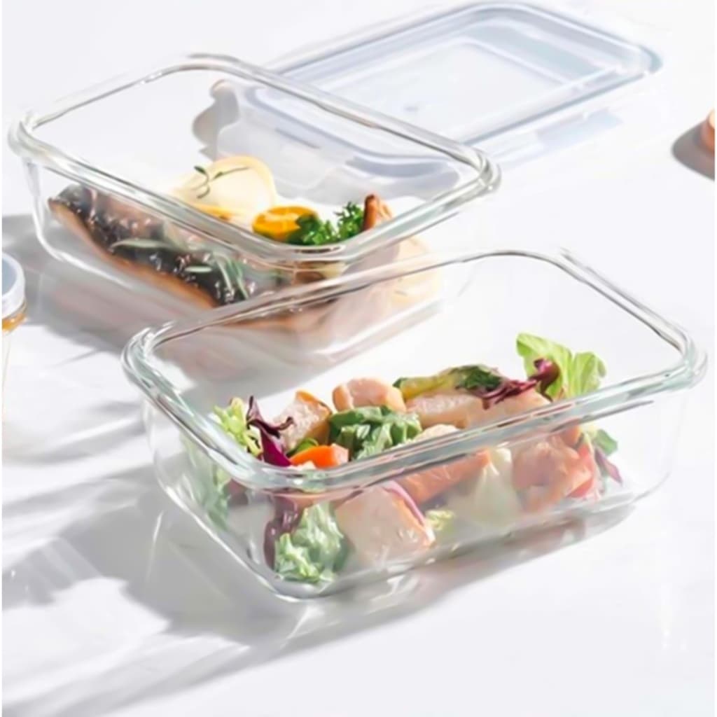 Pote de Vidro Hermético 1040ml Marmita Tampa de Silicone Vedação Total Micro-ondas Freezer e Forno