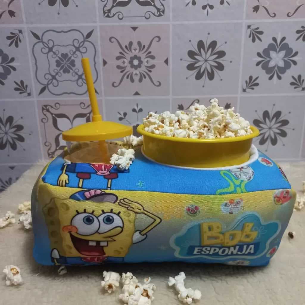 KIT CINEMA BOB ESPONJA FUNDO DO MAR ALMOFADA + BALDE + COPO