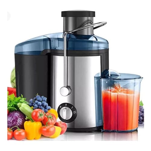 Centrífuga de Frutas 1500W – Juicer Elétrico 110v com 2 Velocidades | Sucos Naturais | Coletor de Polpa | Inox