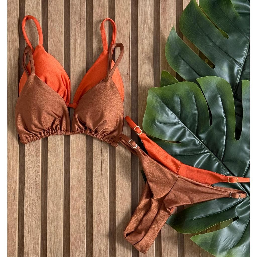 Kit 2 Biquíni ajustável feminino estilo conforto sensualidade para o verão moda praia poliamida bojo