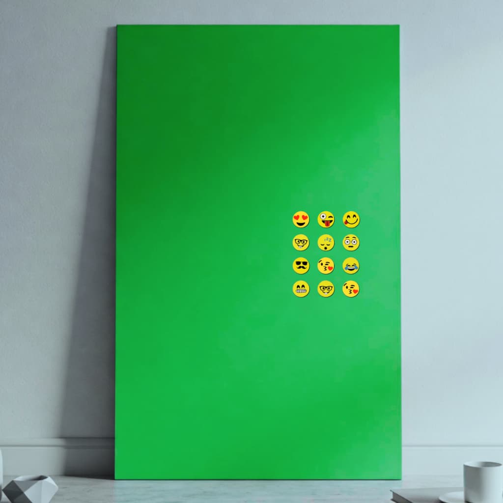 Painel Metálico 60x40cm VERDE Mural De Fotos e recados + 12 Imãs