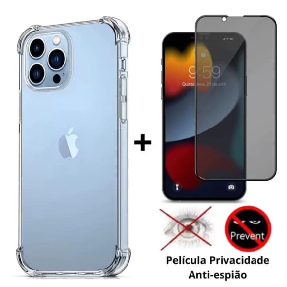 PELÍCULA PRIVACIDADE + CAPA TPU ANTI SPY PROTEÇÃO DE TELA VIDRO TEMPEADO IPHONE X XS XSMAX XR 11 PRO