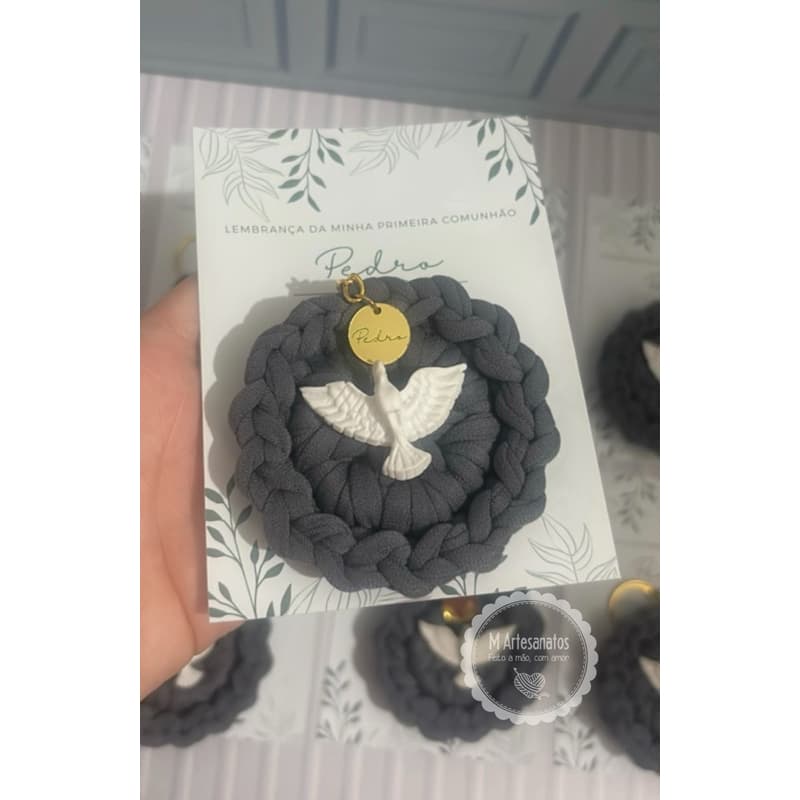 Lembrancinha Batizado Primeira Eucaristia Primeira Comunhão Crisma Personalizada com nome Chaveiro ou Ímã de geladeira