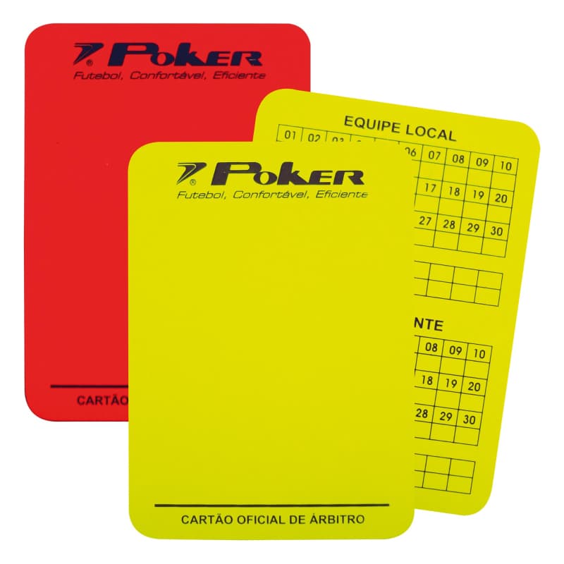CARTÃO ÁRBITRO OFICIAL JUIZ DE CAMPO AMARELO /VERMELHO POKER ORIGINAL