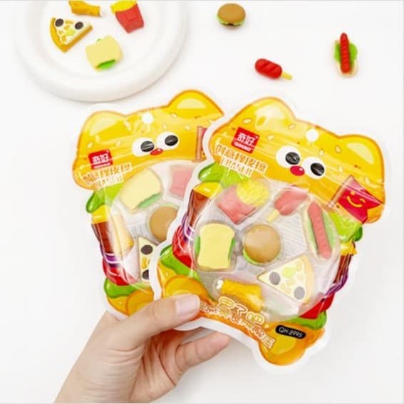 Kit de Borrachas Comidinhas Fast Food - QH-8995