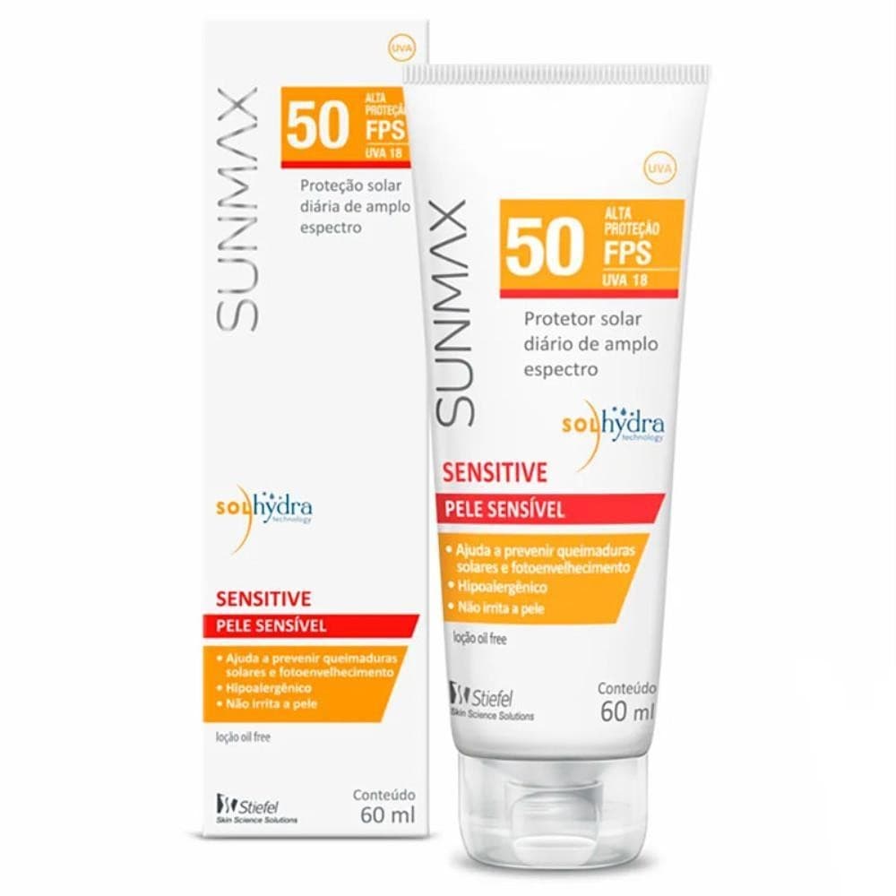 Protetor Solar Sunmax Sensitive Pele Sensível FPS50 60ml