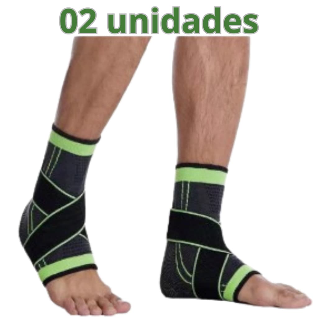 Tornozeleira Ortopédica de Compressão Kit 02 unidades Ajustável Dores e Instabilidades Proteção Crossfit Artrite Artrose