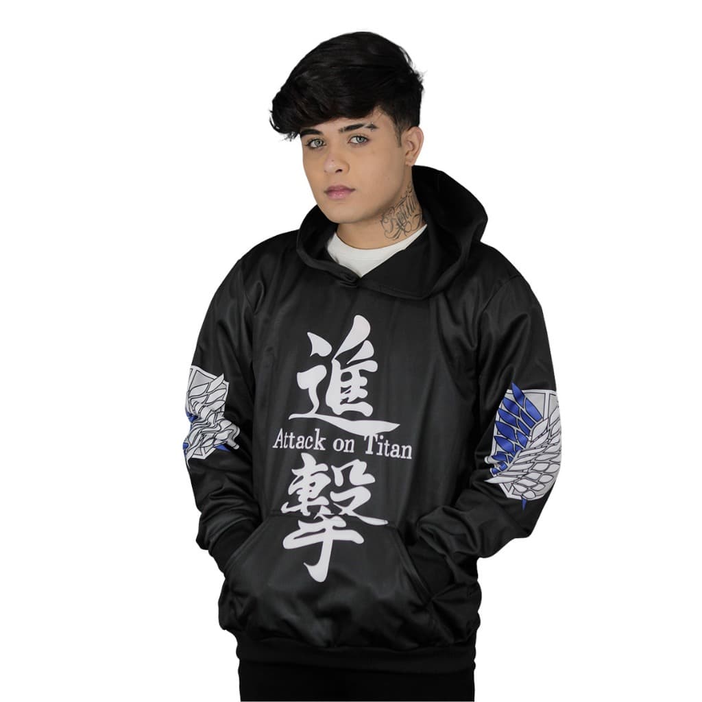 Blusa Moletom Canguru Unisex anime Tropa Da Exploração Attack On Titan Casaco Frio Promoção Envio Já