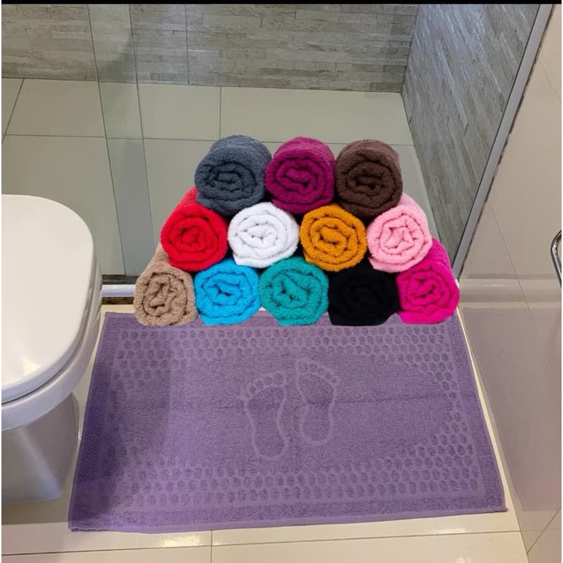 KIT 2 TOALHA DE PISO TAPETE PÉZINHO FELPUDA PARA BANHEIRO