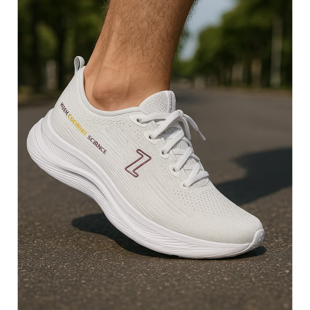 TENIS MASCULINO FITNESS BRANCO ACADEMIA CAMINHADA CORRIDA BRINDE 1 RELOGIO