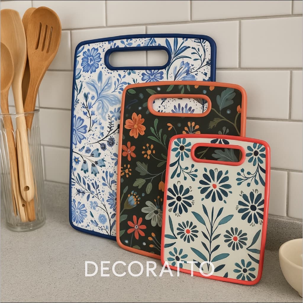 Tabua De Corte Para Carne, Legumes E Frutas 36,5x22,5cm Estampada Para Cozinha