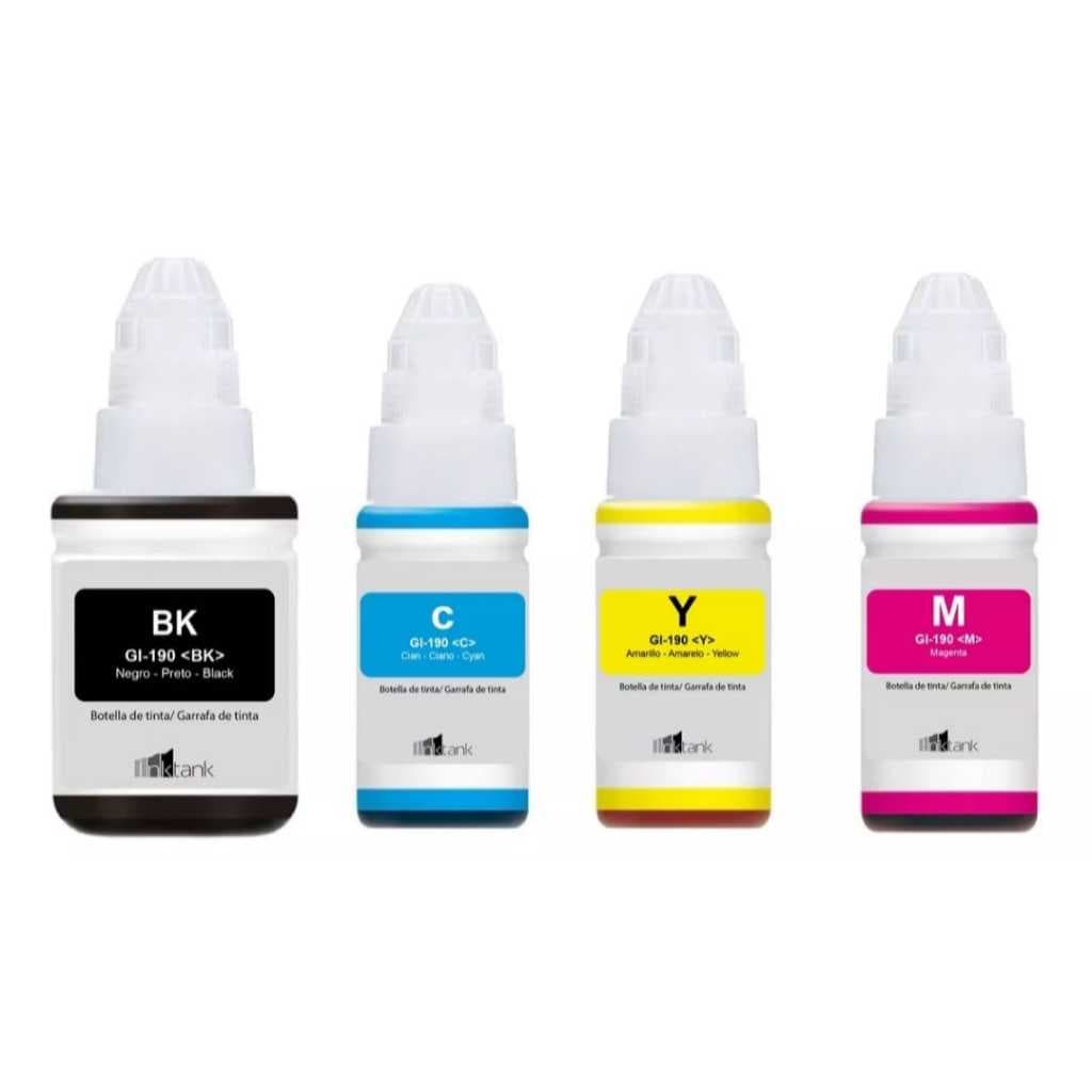 KIT REFIL 4 CORES CANON GI-190 / G1100/G2010/G3100/G3110/G3111/G3102/G4100/G4102/G4110/G4111