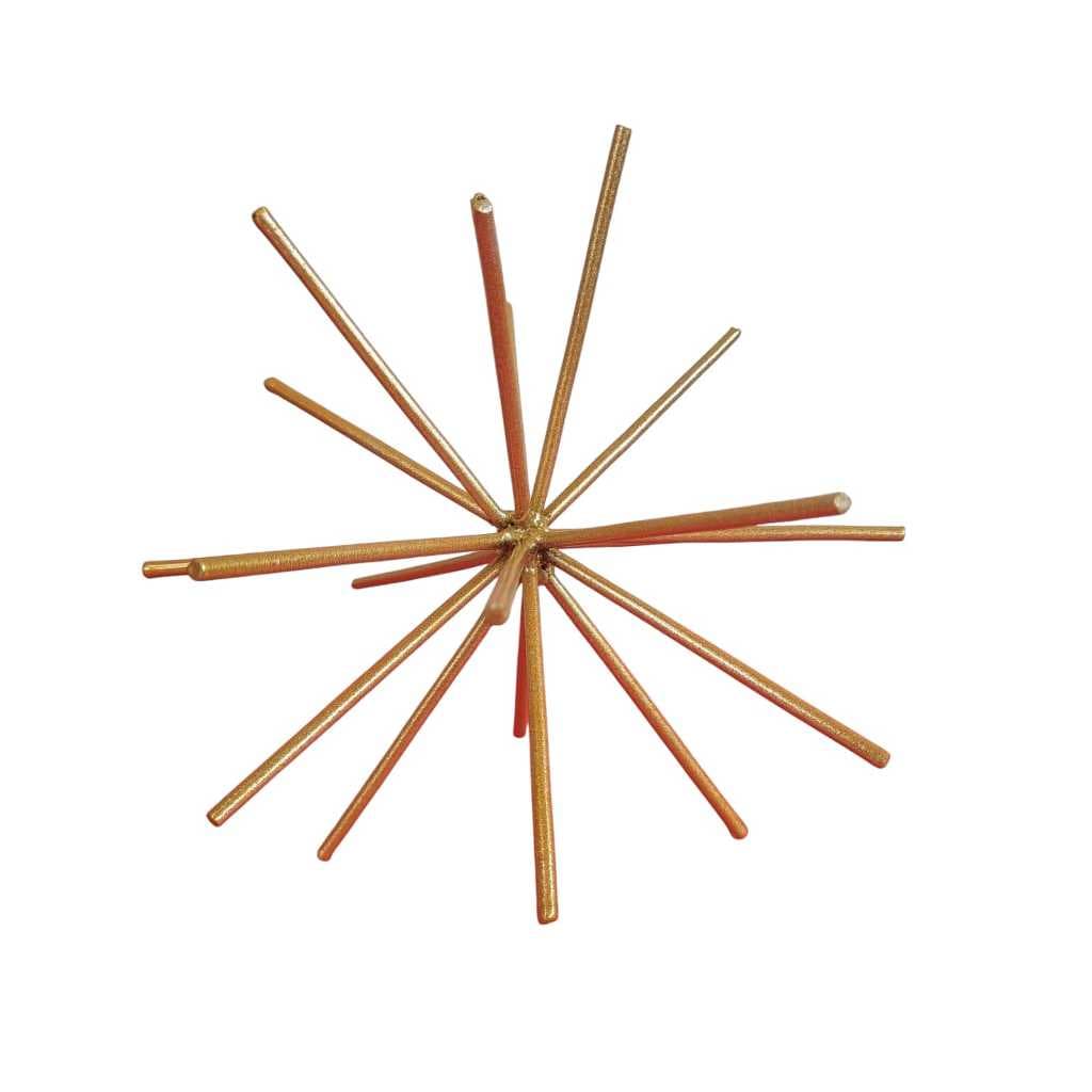 Ouriço decorativo em metal dourado 16cm