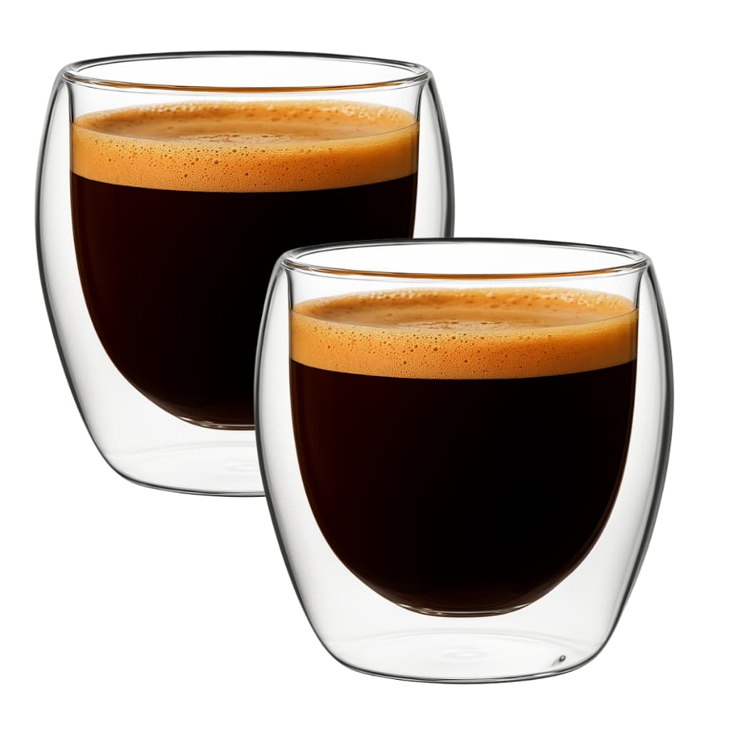 Copo Vidro Duplo Café Expresso Chá Capuccino 2 Peças 250ml