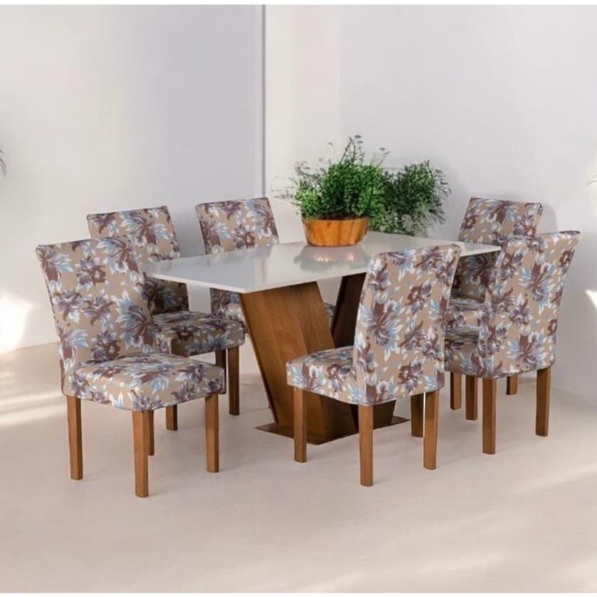 Capa de Cadeiras Estampadas - Kit com 4 Unidades - Ideal para Sala de Jantar, Copa e Cozinha