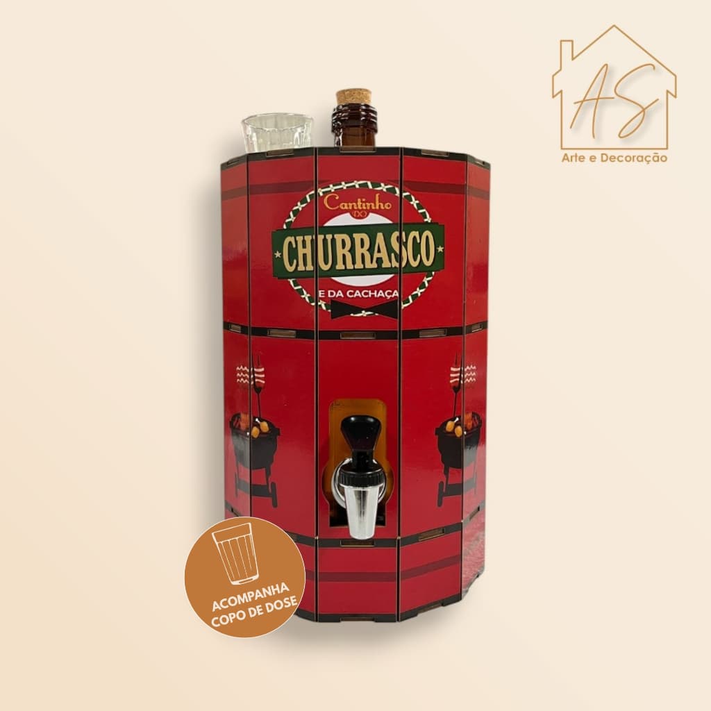 Pingômetro Meio Barril com Copo – Presente Criativo para Churrasco | Presente para pai