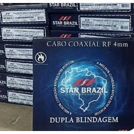Cabo coaxial StarBrazil Fio Para Camera Rf 4mm 100mts Bipolar Alimentação 95%