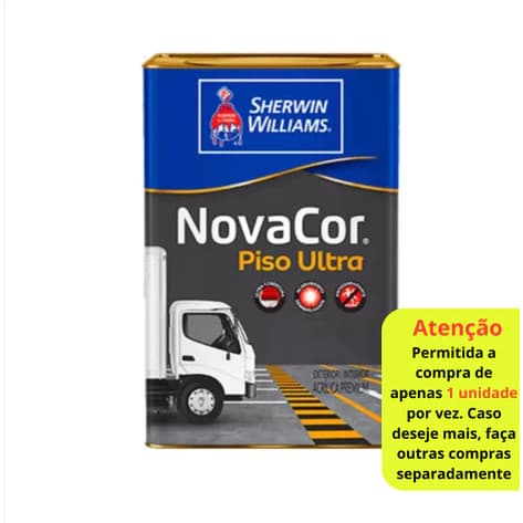 Tinta Piso Novacor Ultra Sherwin Willians 18l Semi-brilho Acabamento Fosco