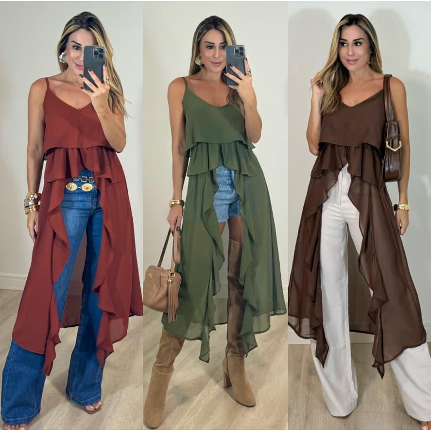 Blusa bata Feminina Boho Elegante estilo Vestido assismetrico