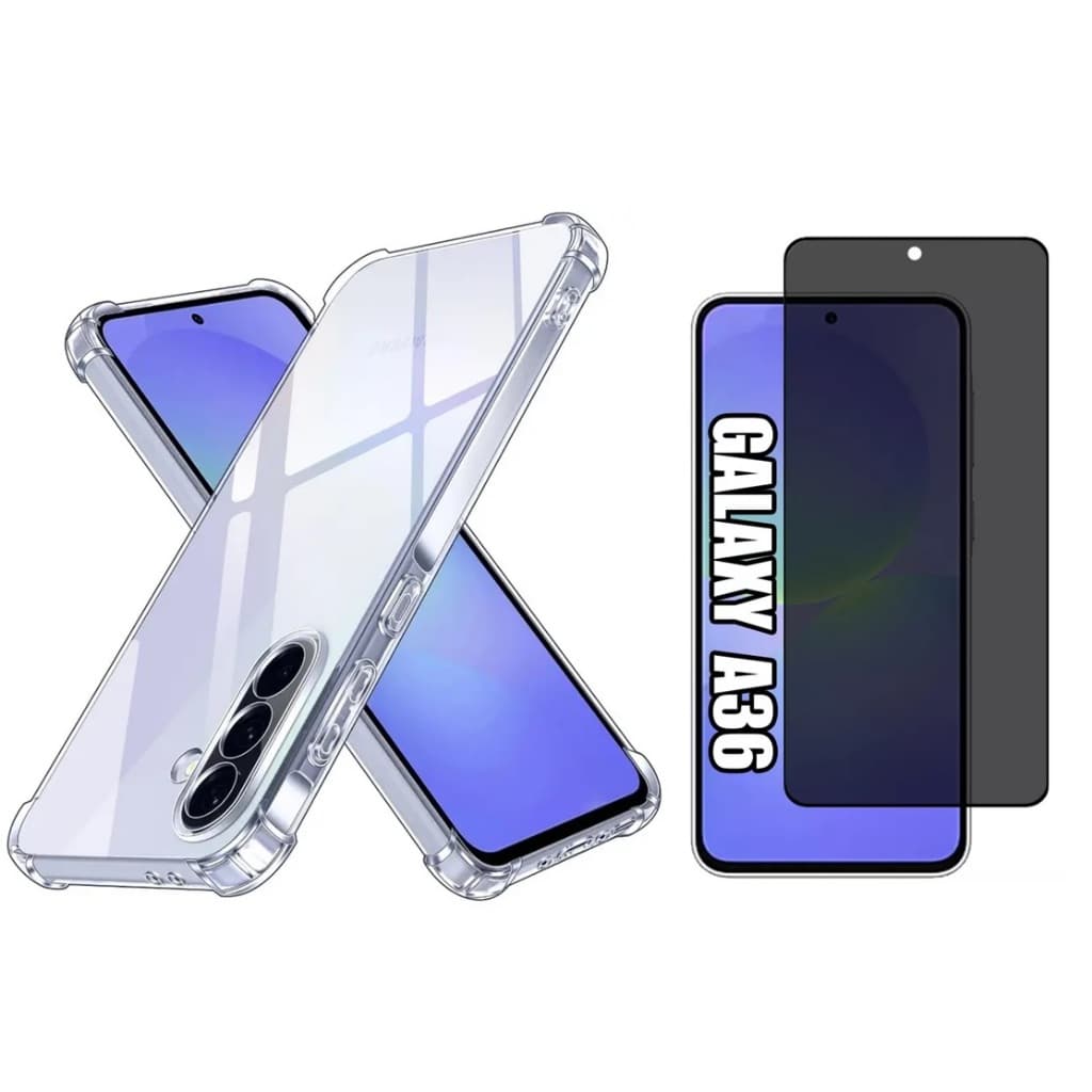 Capa Capinha Anti Impacto + Película Privacidade de Vidro 3D para Samsung Galaxy A36