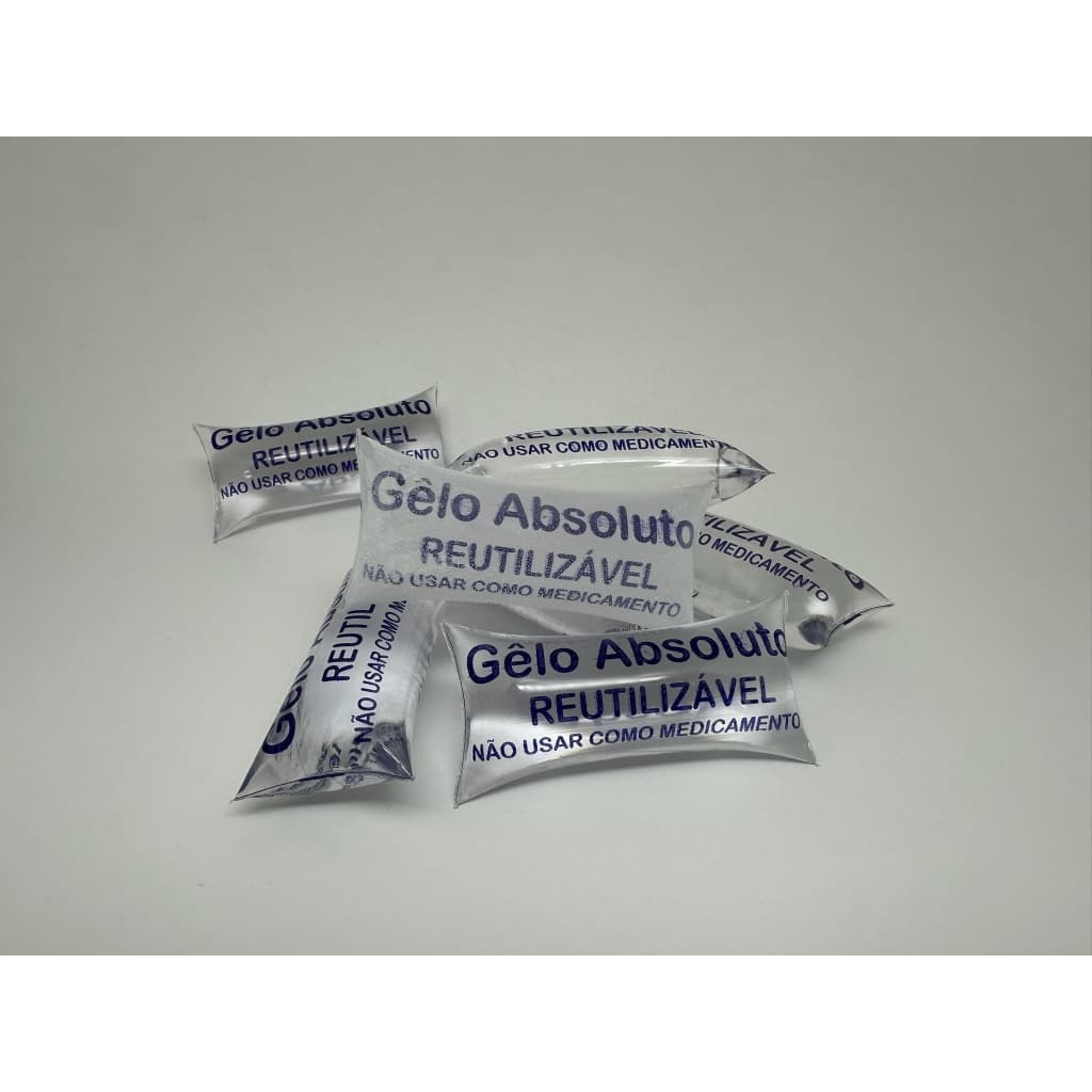 Gelo Reutilizavel formato sachet 40x80mm 45g