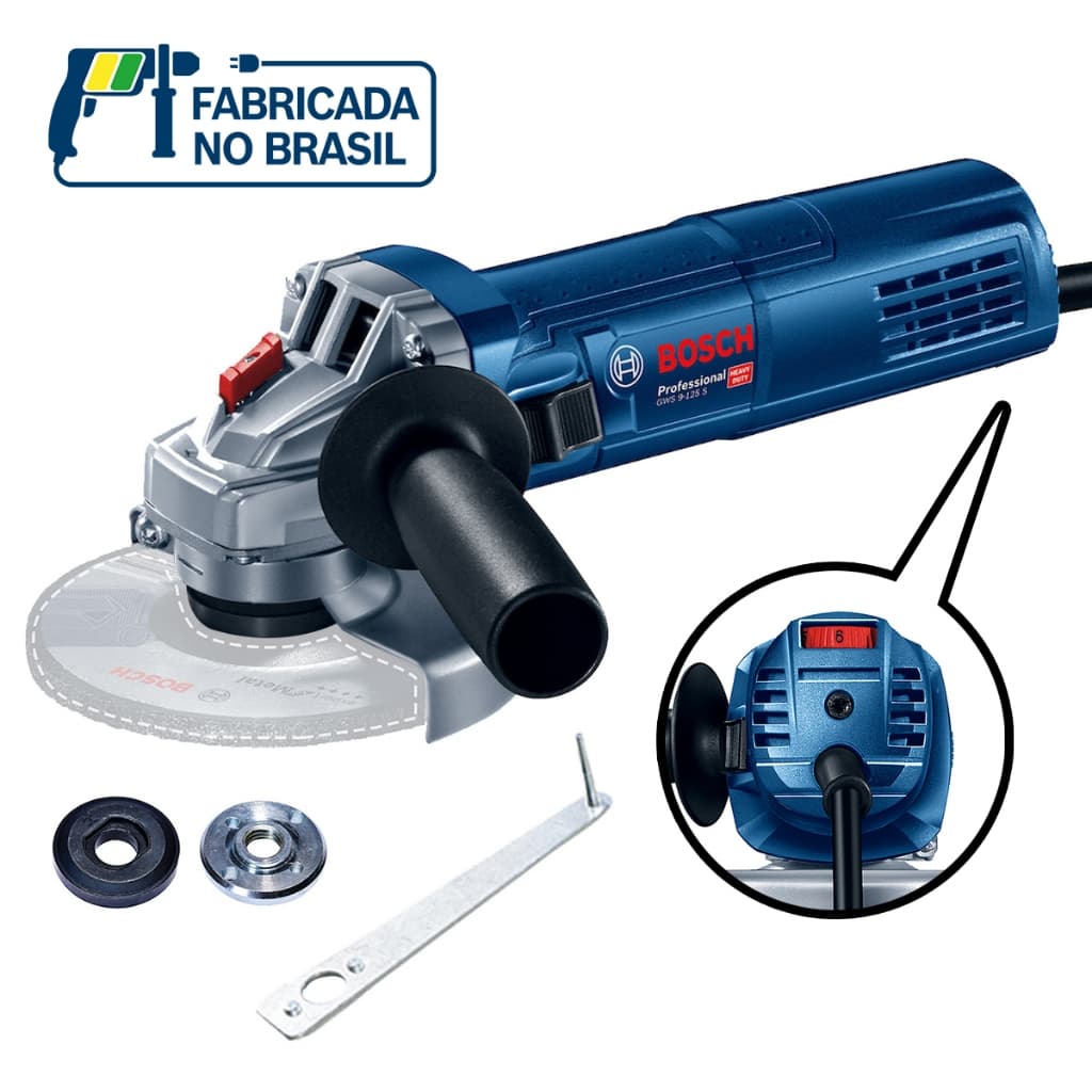 Esmerilhadeira GWS 9-125 S Bosch 900W Controle Velocidade
