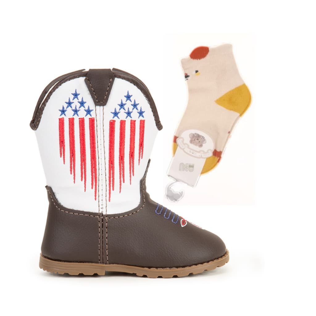 Botinha Texana Infantil Bota Bebê Country + Um Par de Meias em Algodão FESTA JUNINA Ubuntu