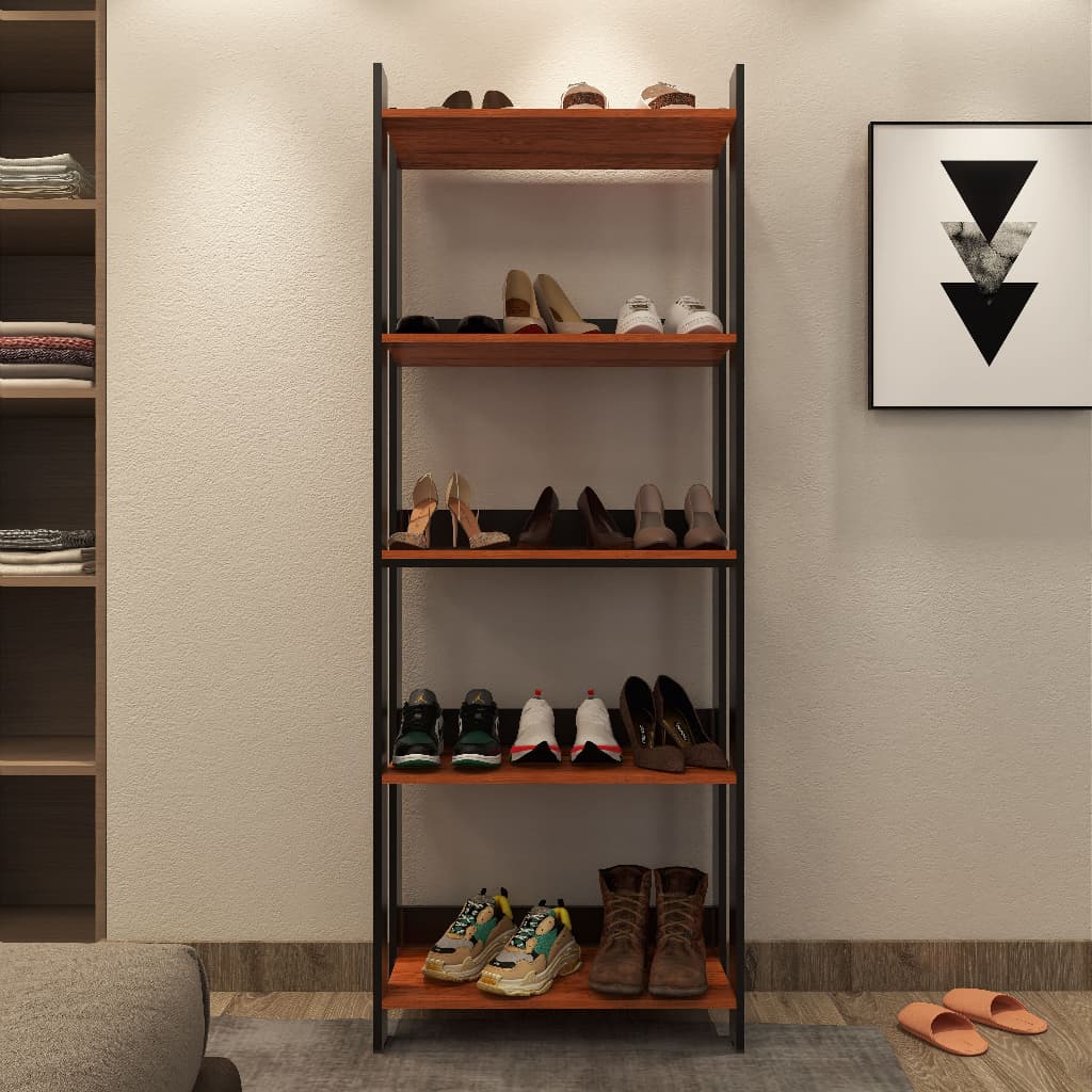 Sapateira Organizadora com 5 Prateleiras para Organizar Sapatos Calçados Chinelos Roupas 100% MDF Fulldecor - Mod.0703