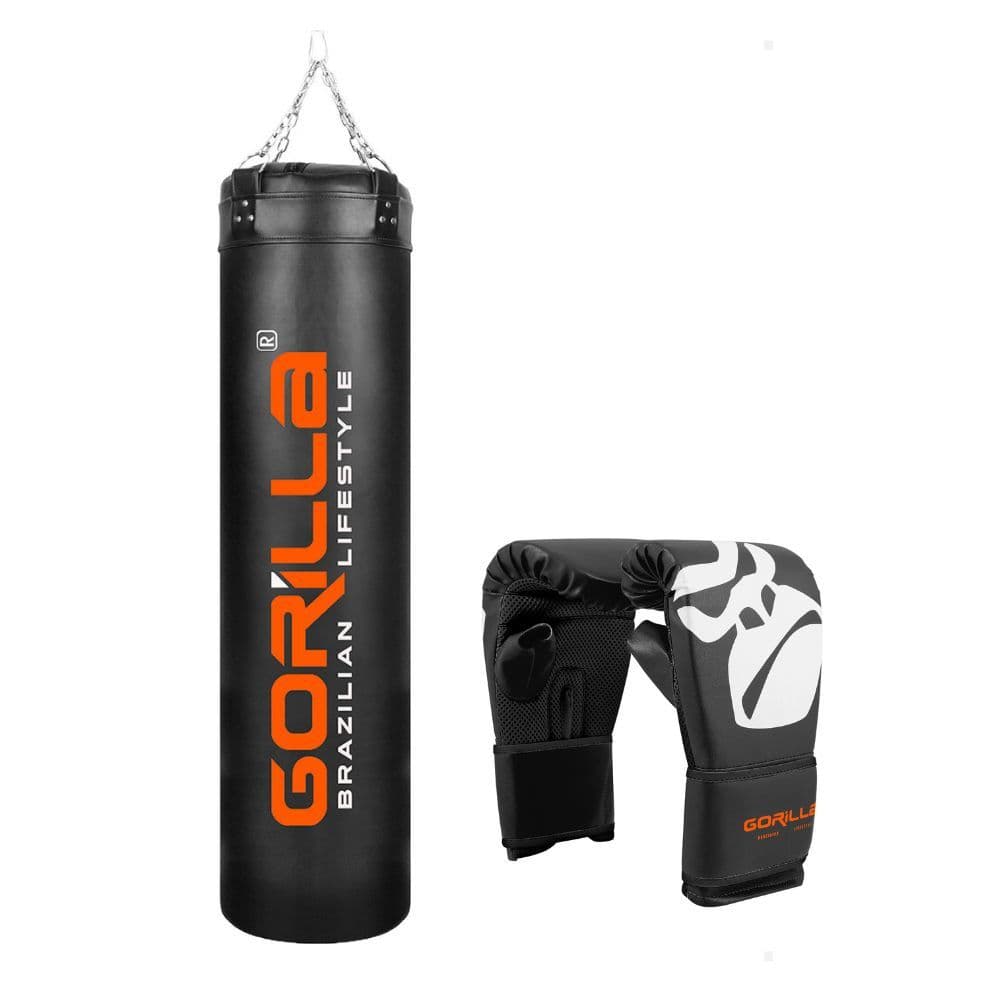 Saco De Pancada Profissional 160 Cm Gorilla + Luva Bate Saco Pro Gorilla Boxe MMA Artes Marciais