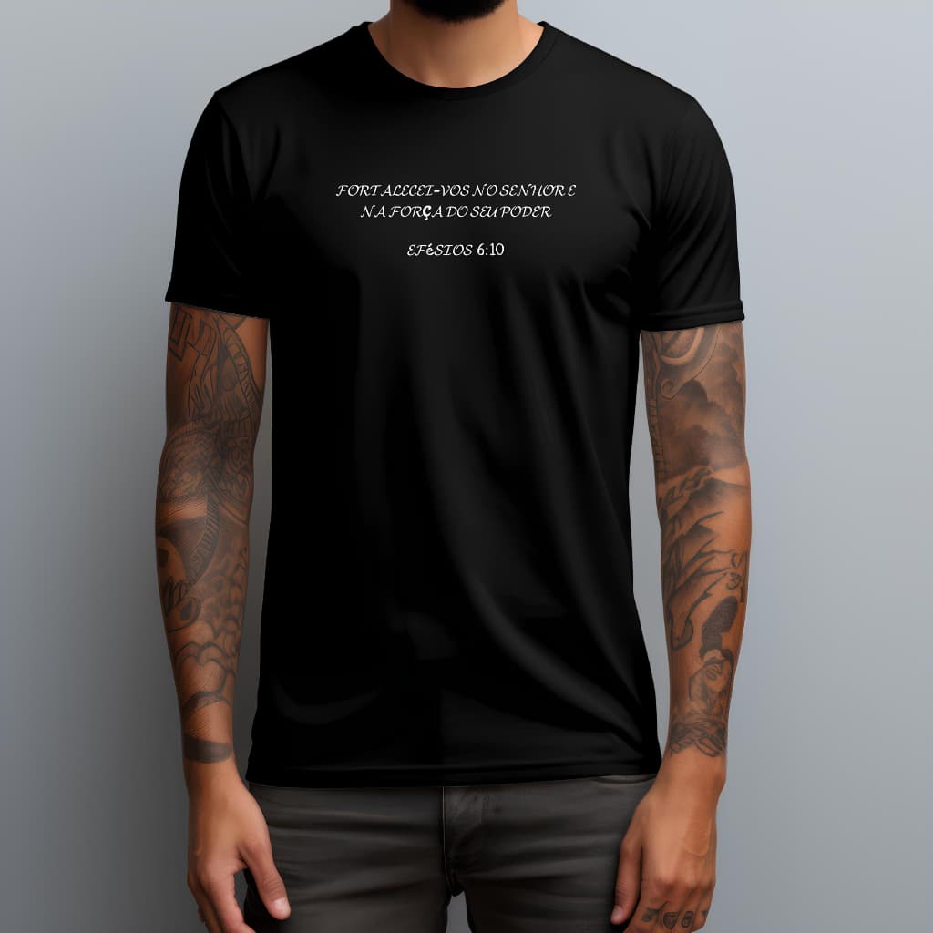 Camiseta Tshirt Unissex Efésios 6 Cristã Biblica 100% Algodão Armadura de Deus