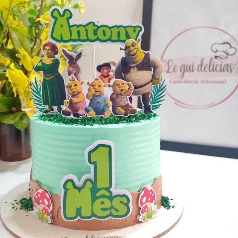 Topo de bolo - decoração para bolo Personalizados - Shrek