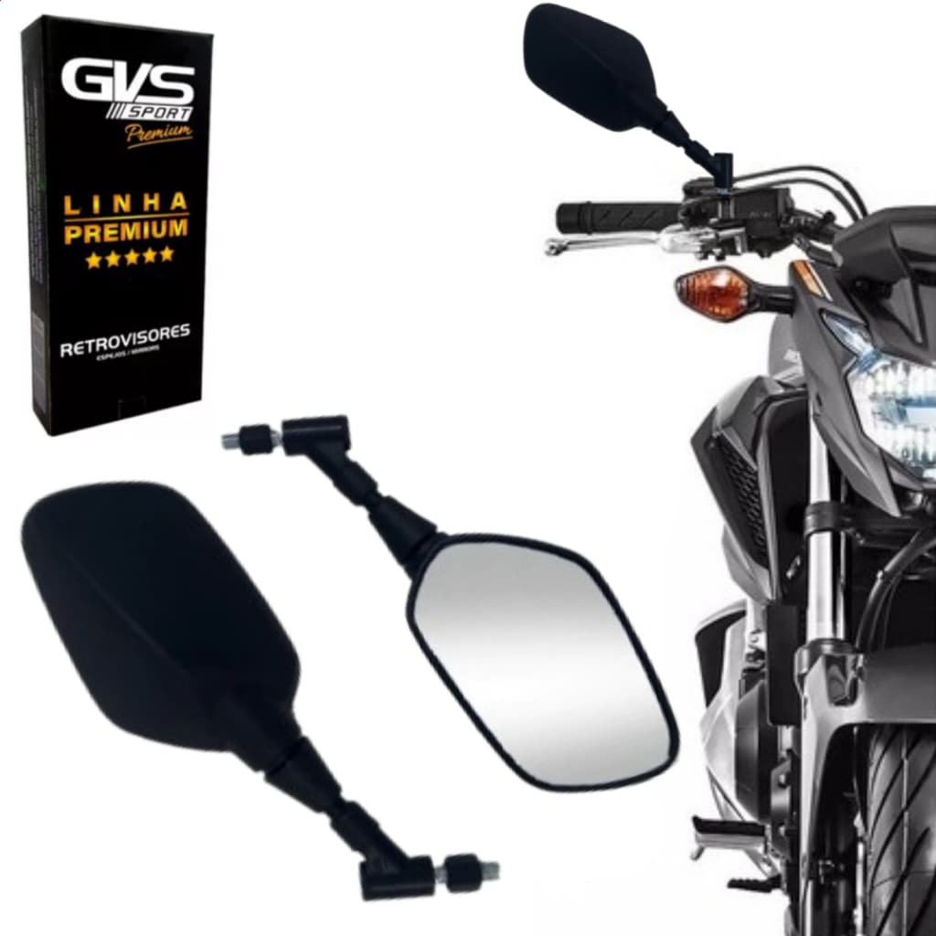Retrovisor Modelo CB 500F Giro 360 Gvs L Convexa Para Honda e Yamaha Par