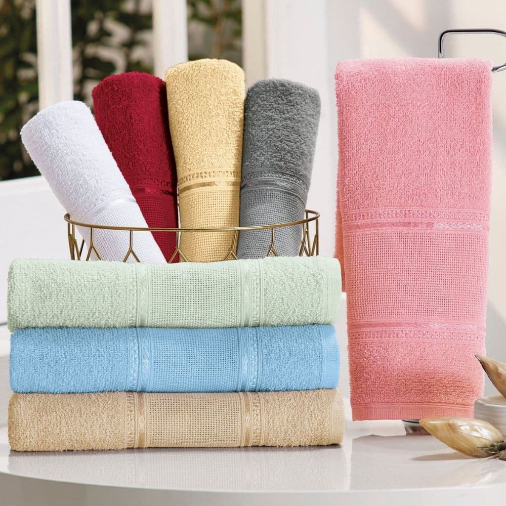 Toalhinha Lavabo para Bordar Toalha de Mão para Escola 100% Algodão Kit 12 Peças 30cm X 50cm