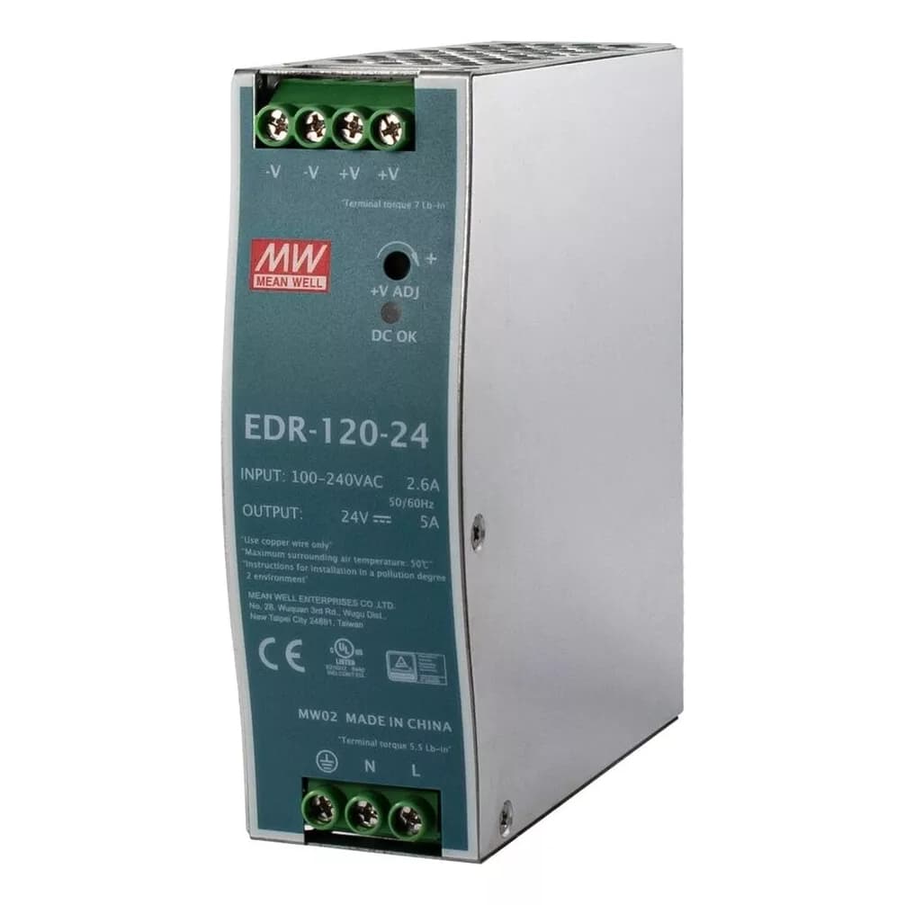 Fonte Chaveada 120w 90-264vca Edr-120-24 - Mean Well