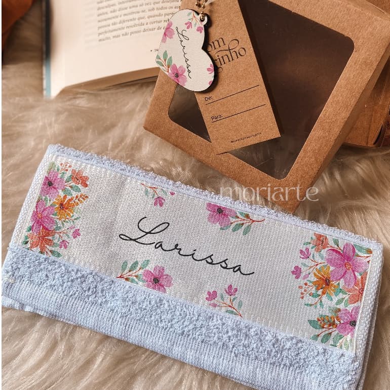 Toalhinha de mão personalizada + chaveiro, presente dia das mães, toalha de mão floral, lembrancinha