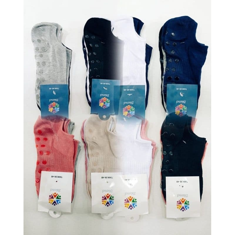 Meia Pilates Yoga Com Antiderrapante kit 3 Pares.