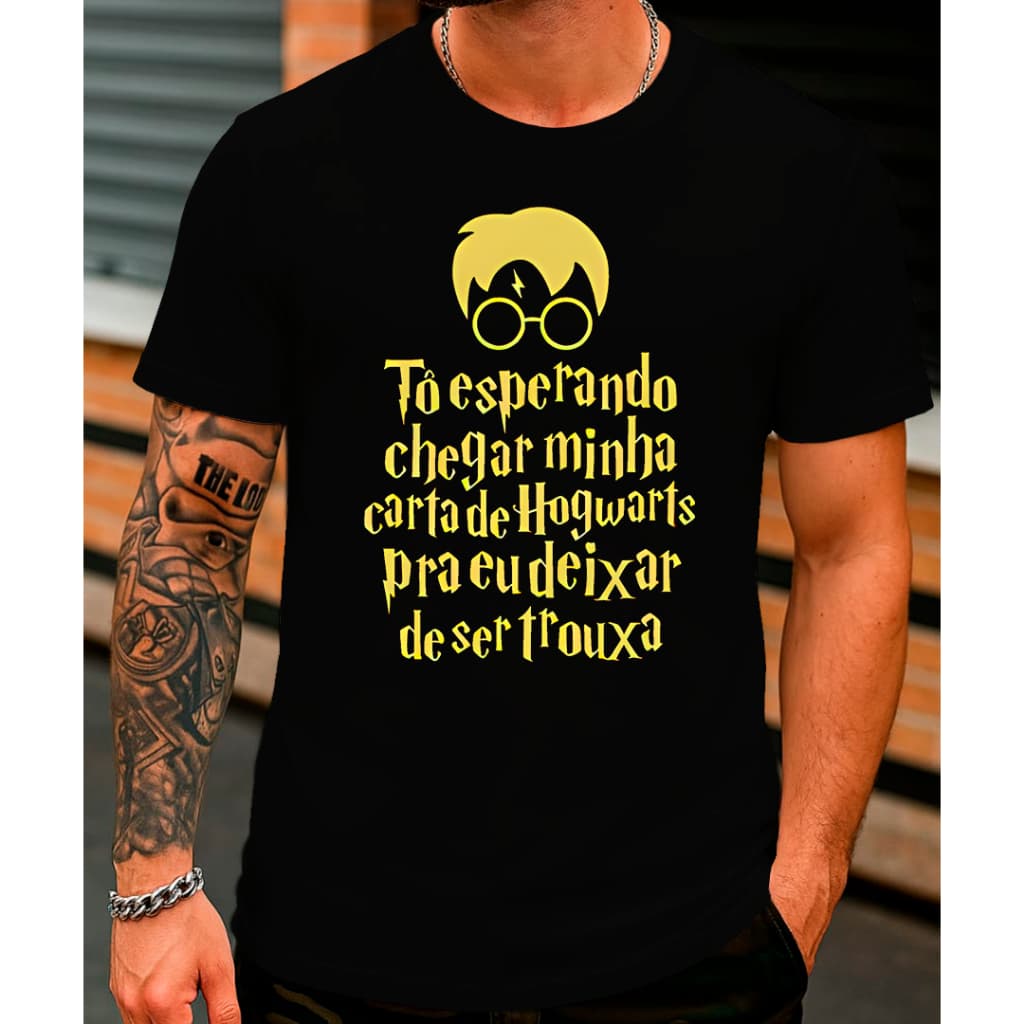 Camiseta Harry Potter Carta De Hogwarts Camisa Masculina Feminina 100% algodão