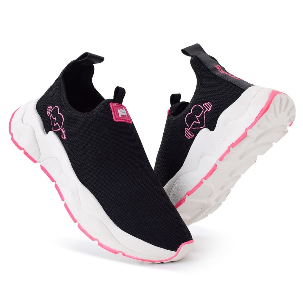 Tênis feminino slip-on Leve, respirável, ideal para caminhada e academia
