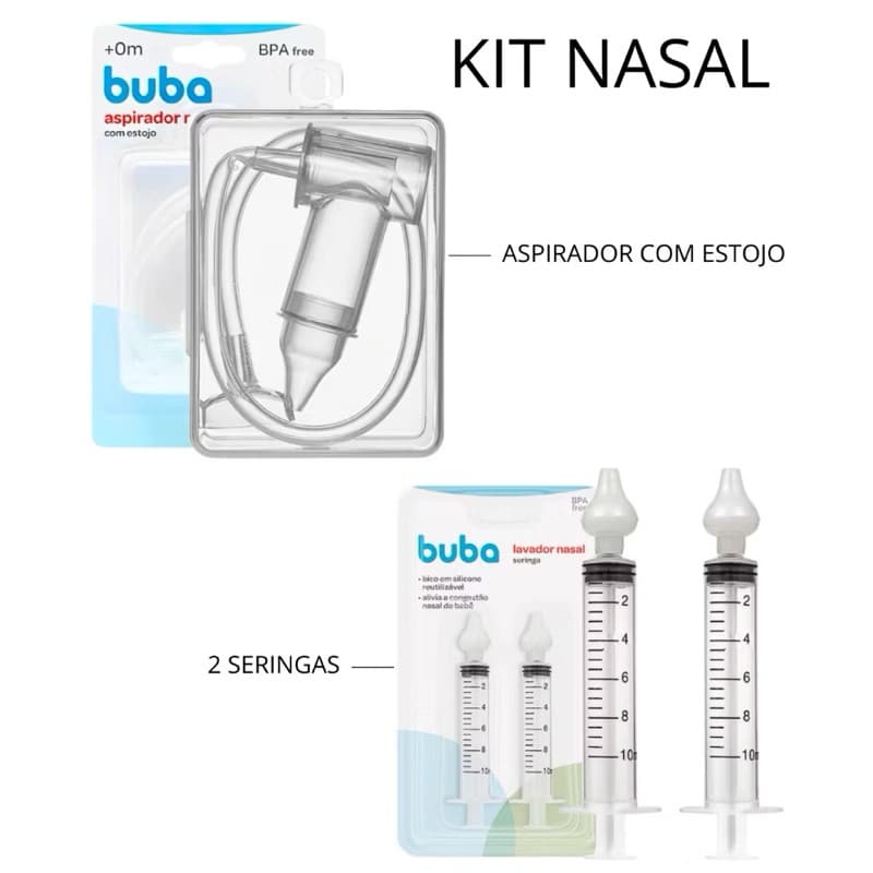 Kit Higiênico Infantil Aspirador Nasal E Lavador Nasal - Buba