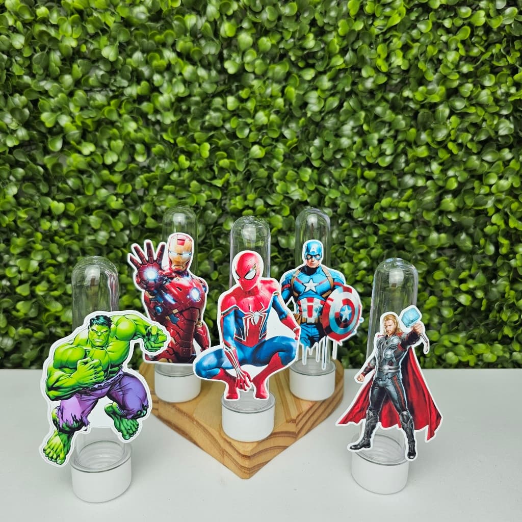 Apliques Tag Para Tubete HERÓIS VINGADORES ADULTOS - Festa infantil - Aniversário - Lembrancinha