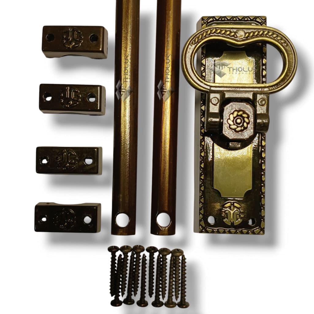 Kit Fechadura Cremona Colonial Decorada Com 2 Varas De 60cm Universal.