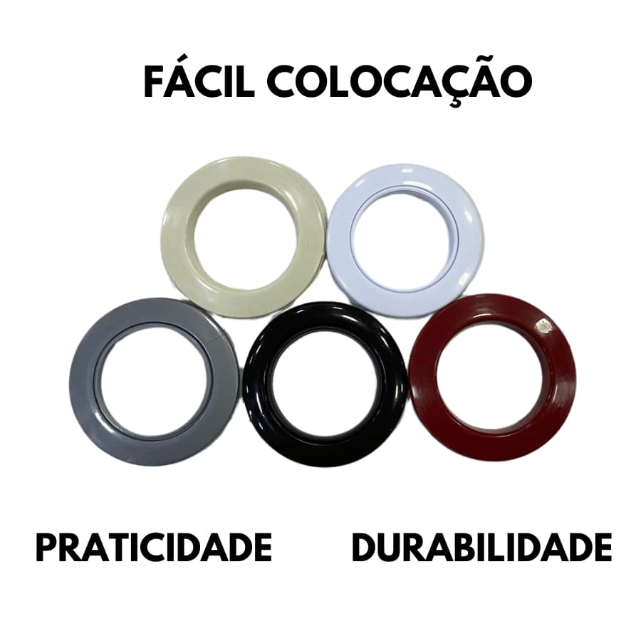 Ilhós Para Cortina Redondo 28mm Pacote 30 Pares
