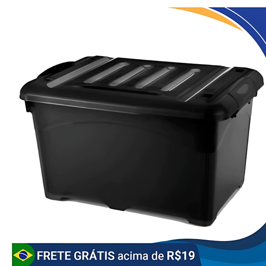 Caixa Organizadora Injeplastec 95l Com Trava E Rodinhas