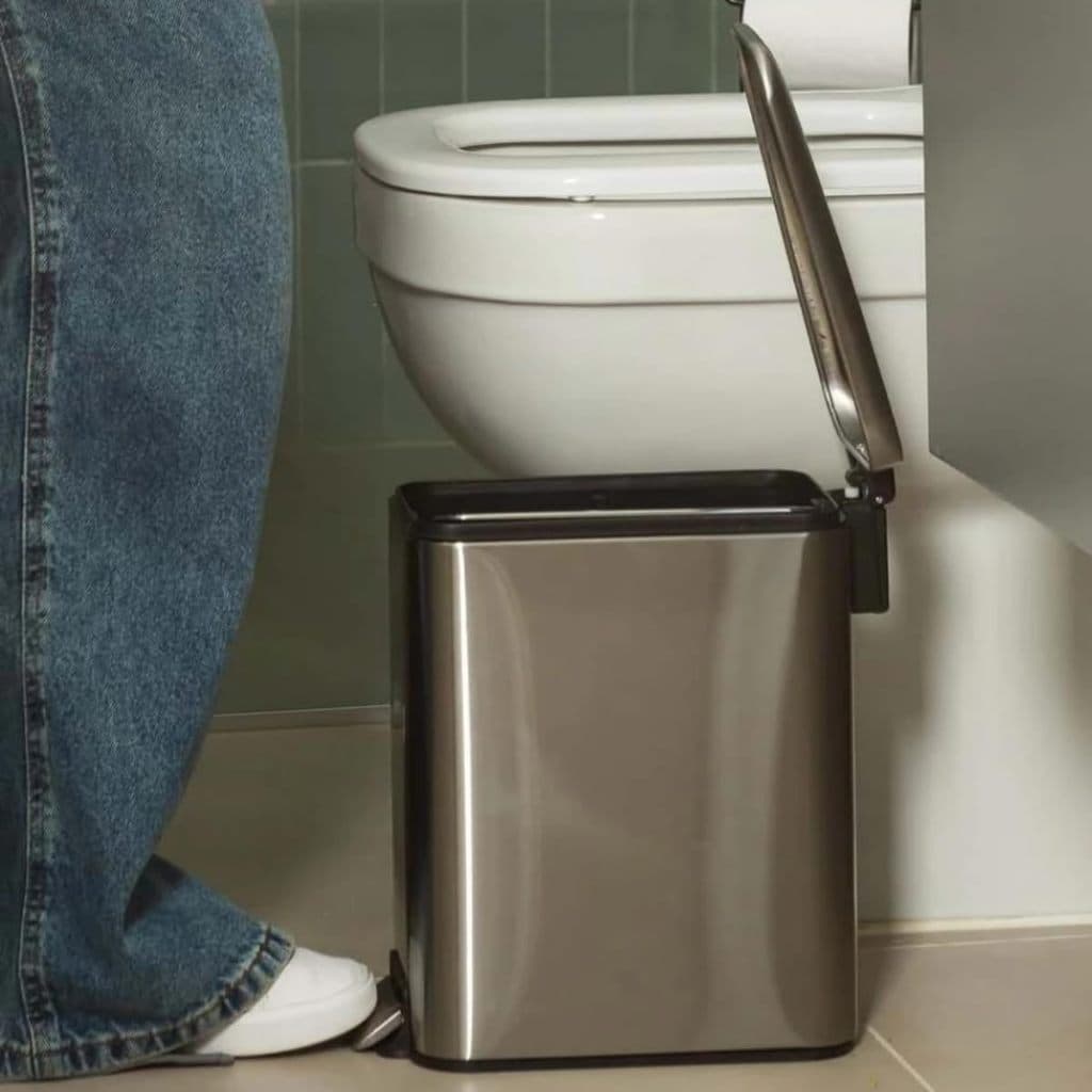 Lixeira de Inox Retangular 5 Litros -  Lixeira para Cozinha, Banheiros, Escritórios e Consultórios