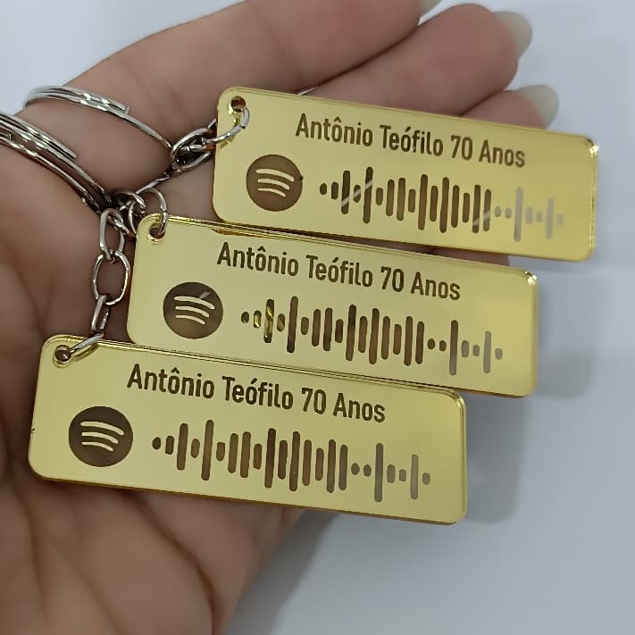 Chaveiros Spotify Code Música ou Playlist Interativo WS Brindes