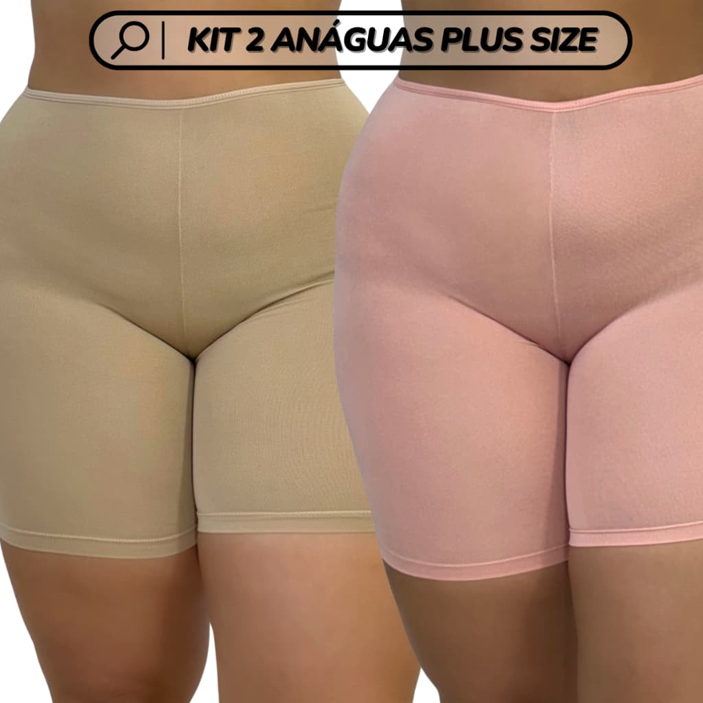 KIT 2 Short Plus Size Anagua Segunda Pele Usar De Baixo De Saia Não Marca