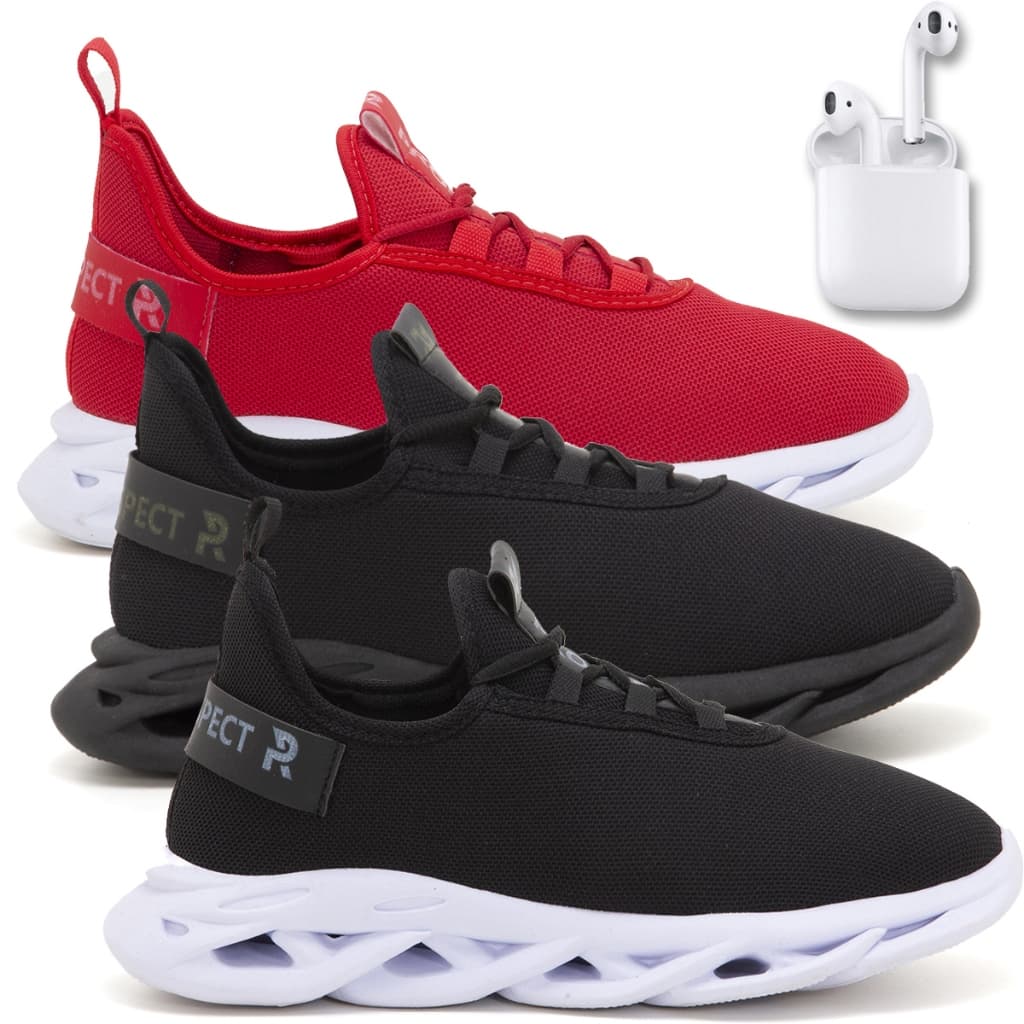 Kit 3 Tênis Masculino Prospect Walk Indicado Para Academia Caminhada + Fone LojaSpark