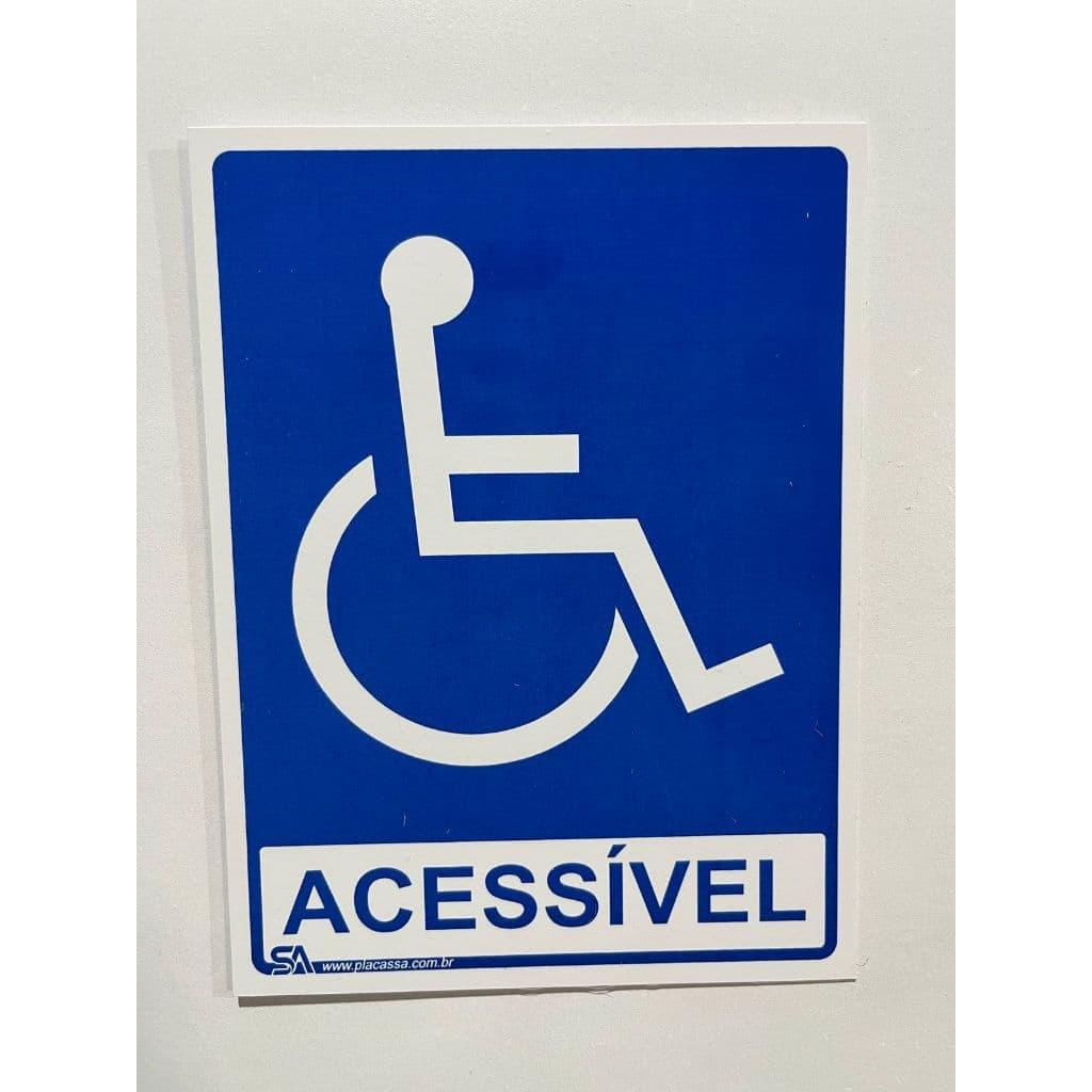 Placa Banheiro Acessível / Cadeirante | PVC 20x15cm | Inclusão e Acessibilidade